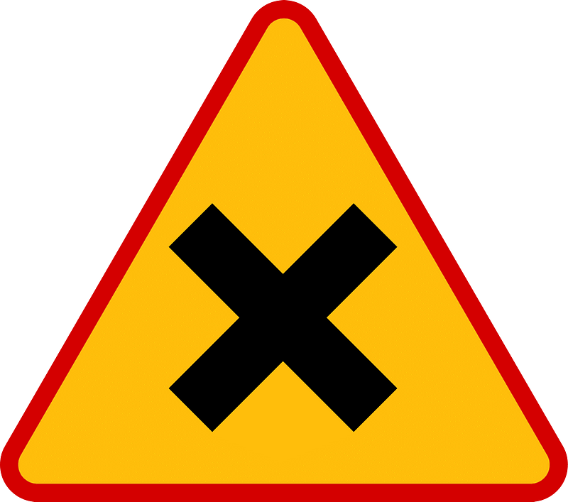 Crossroads with priority to the right sign in Poland