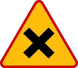 Crossroads with priority to the right sign in Poland