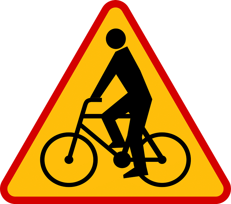 Cyclists ahead sign in Poland