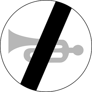 End of no horns sign in Poland