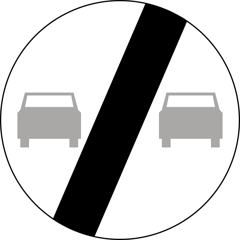 End of no overtaking sign in Poland