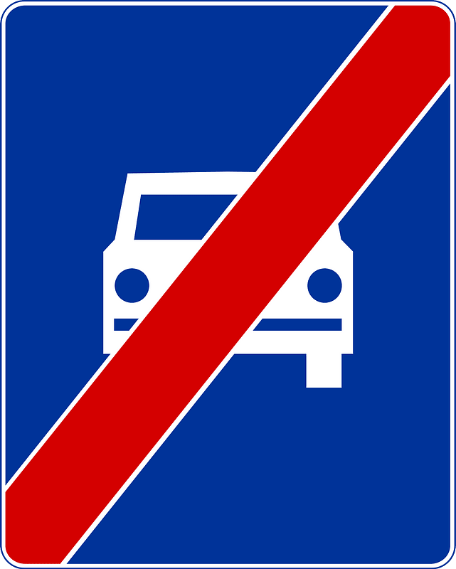 Expressway ends sign in Poland