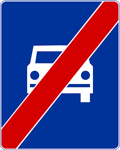 Expressway ends sign in Poland