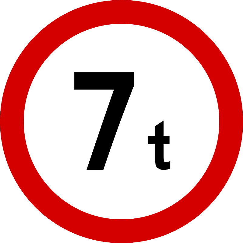 Maximum weight sign in Poland