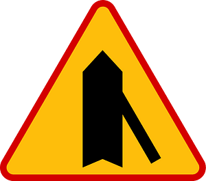 Merging traffic sign in Poland