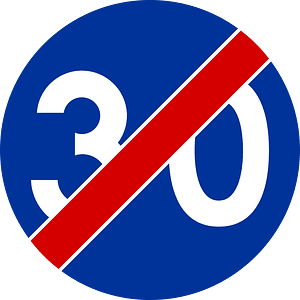 Minimum speed limit ends sign in Poland