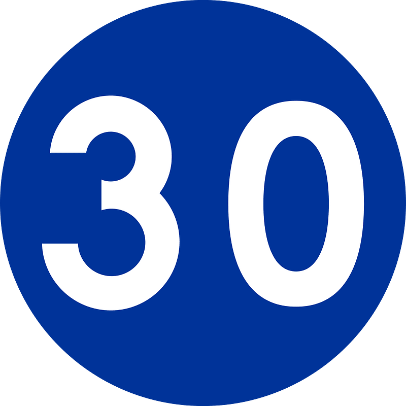 Minimum speed limit sign in Poland