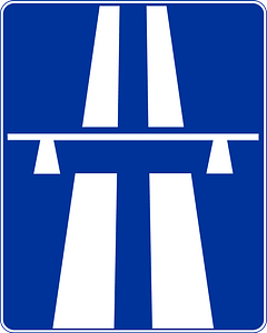 Motorway sign in Poland