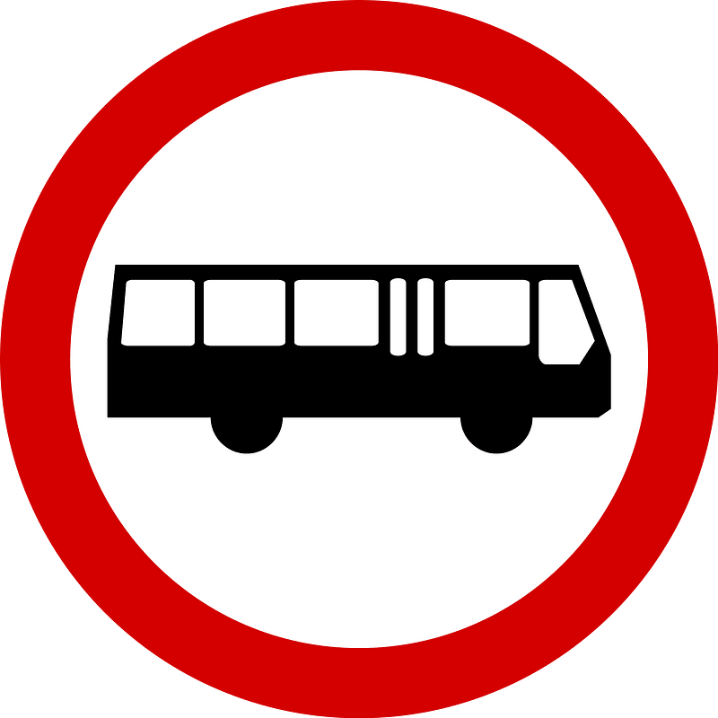 No buses sign in Poland