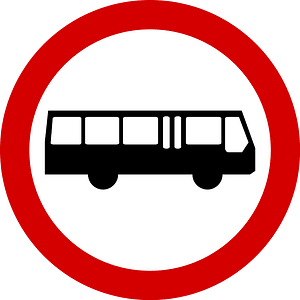 No buses sign in Poland