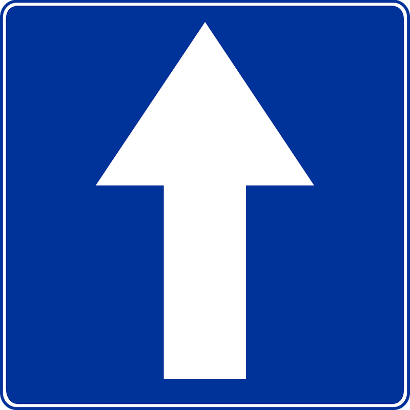 One-way street sign in Poland