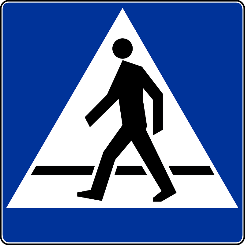 Pedestrian crossing sign in Poland
