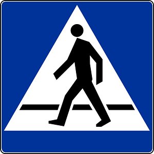 Pedestrian crossing sign in Poland
