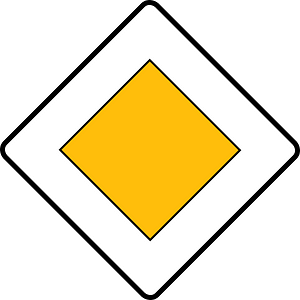 Priority road sign in Poland