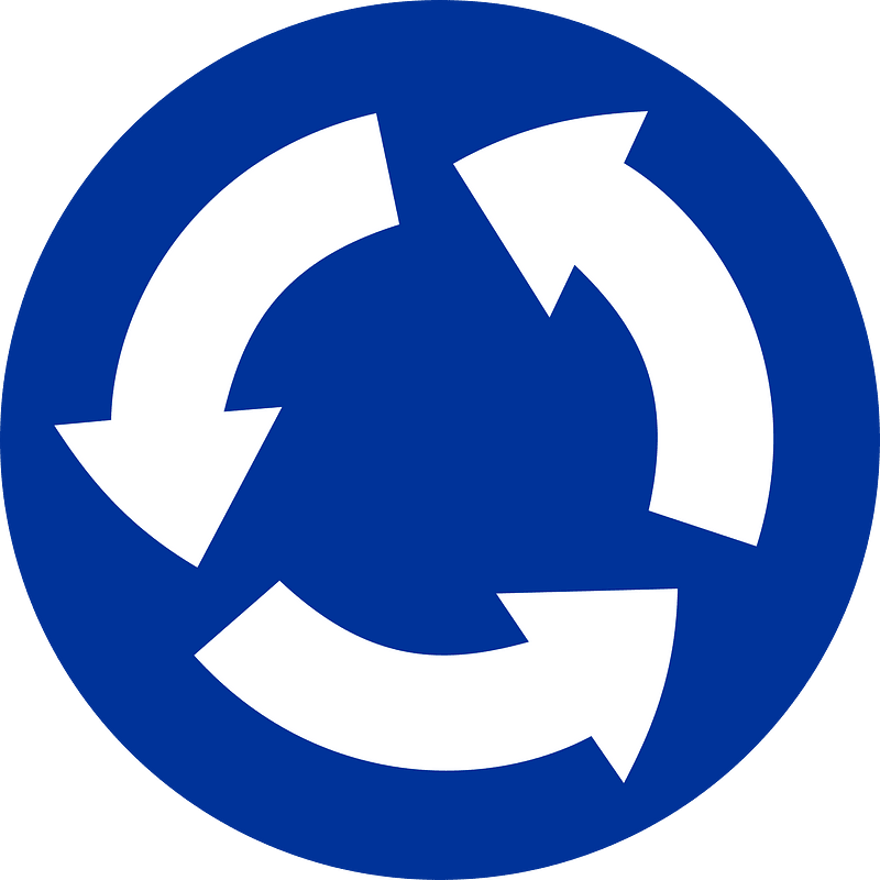 Roundabout sign in Poland