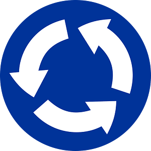 Roundabout sign in Poland