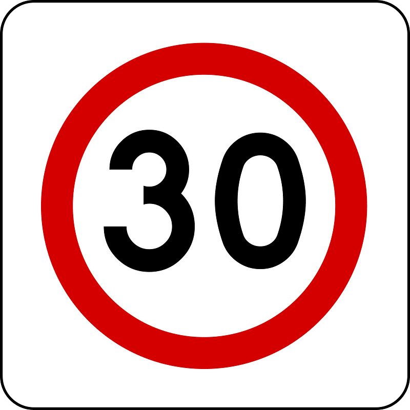 Speed limit zone sign in Poland
