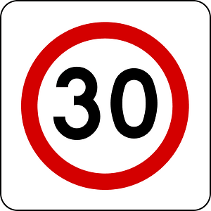 Speed limit zone sign in Poland