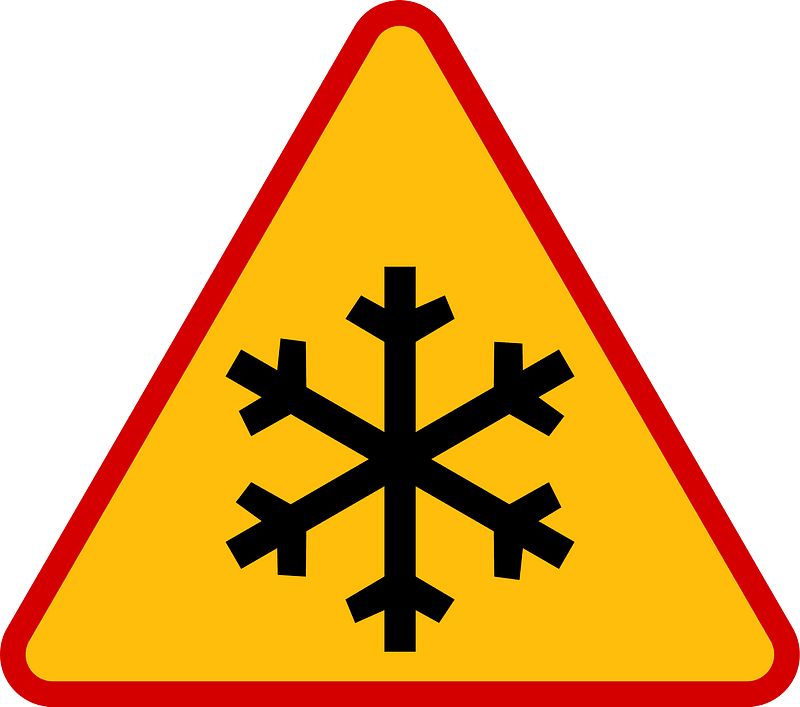 Snow or ice sign in Poland