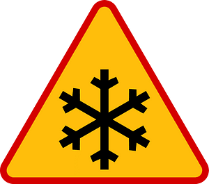 Snow or ice sign in Poland