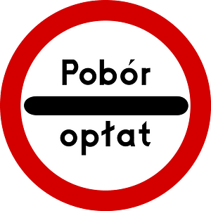 Toll sign in Poland