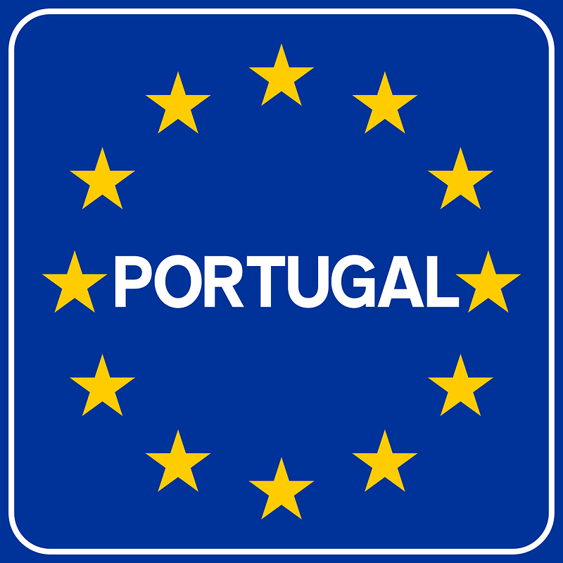 National border sign in Portugal