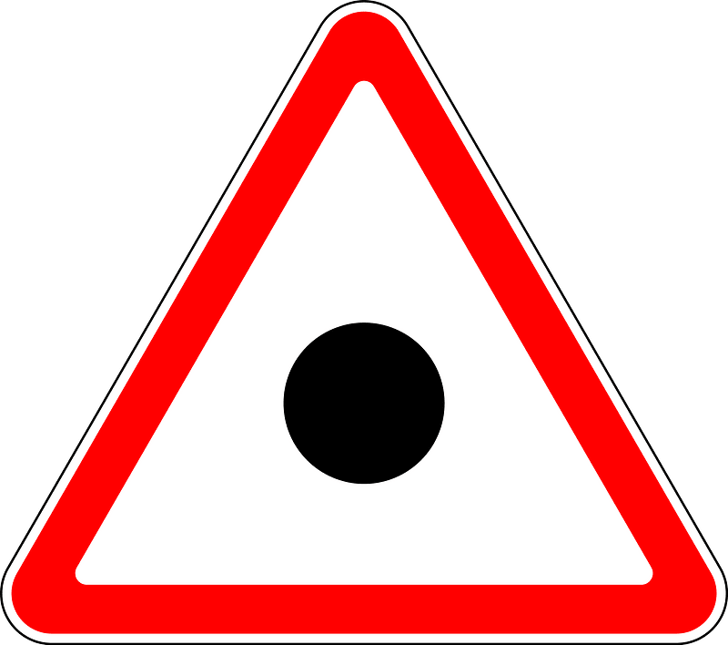 Accident area / accident ahead sign in Russia