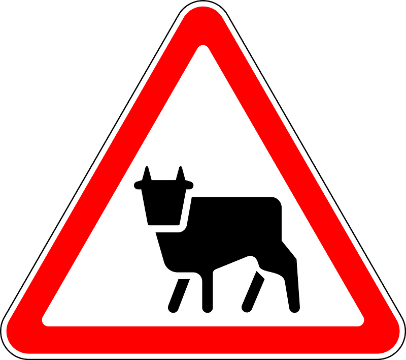 Domestic animals sign in Russia