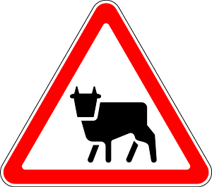Domestic animals sign in Russia