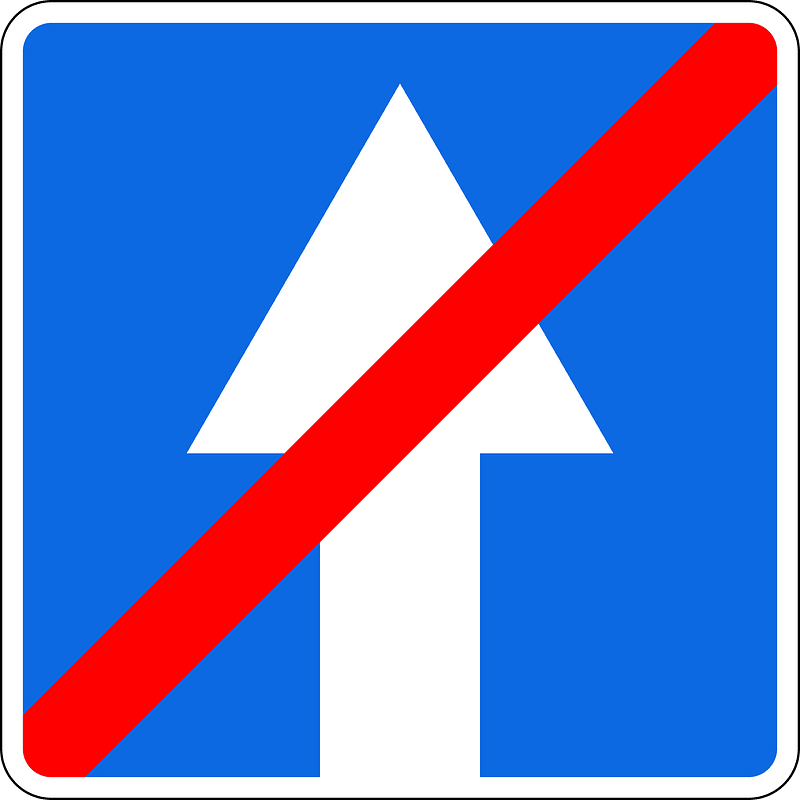 End of one-way street sign in Russia