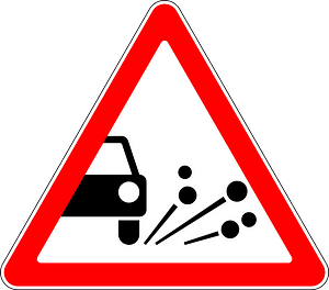 Loose road surface sign in Russia