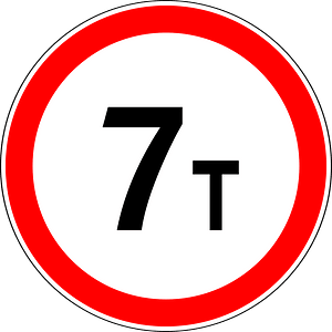 Maximum weight sign in Russia