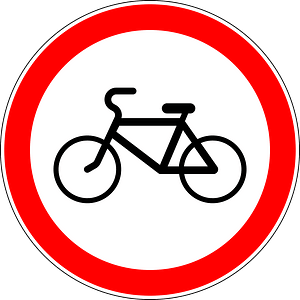 No bicycles sign in Russia