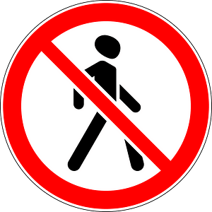 No pedestrians sign in Russia