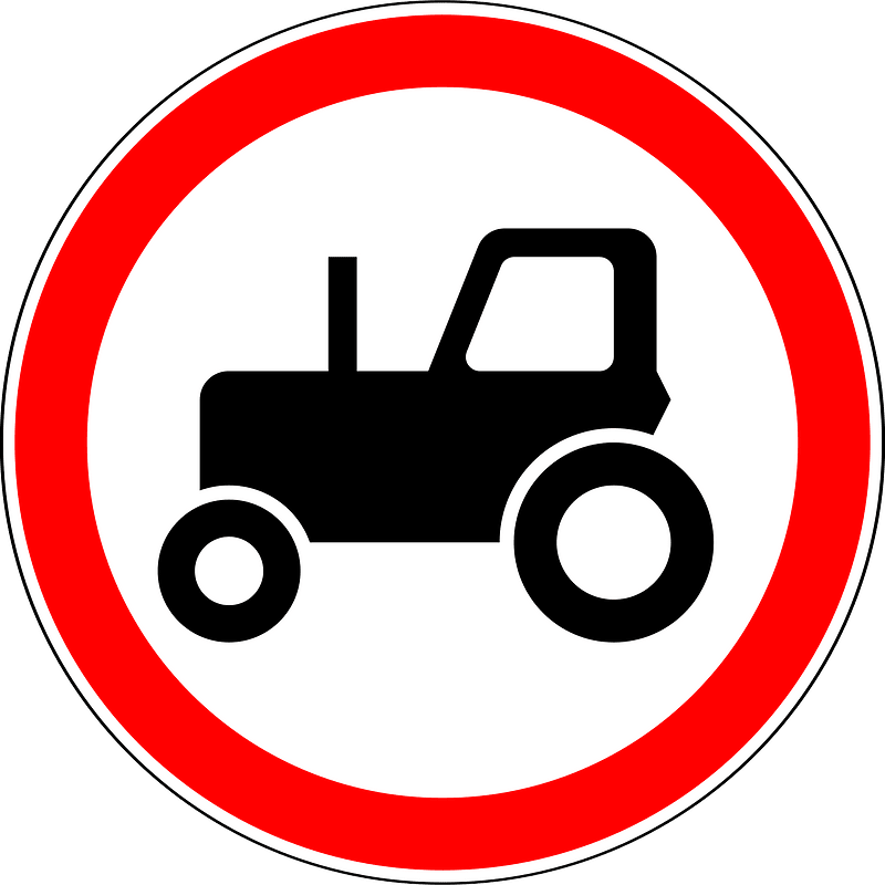 No tractors sign in Russia