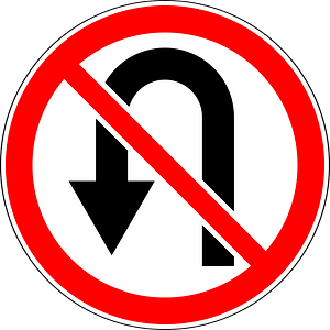 No U-turns sign in Russia