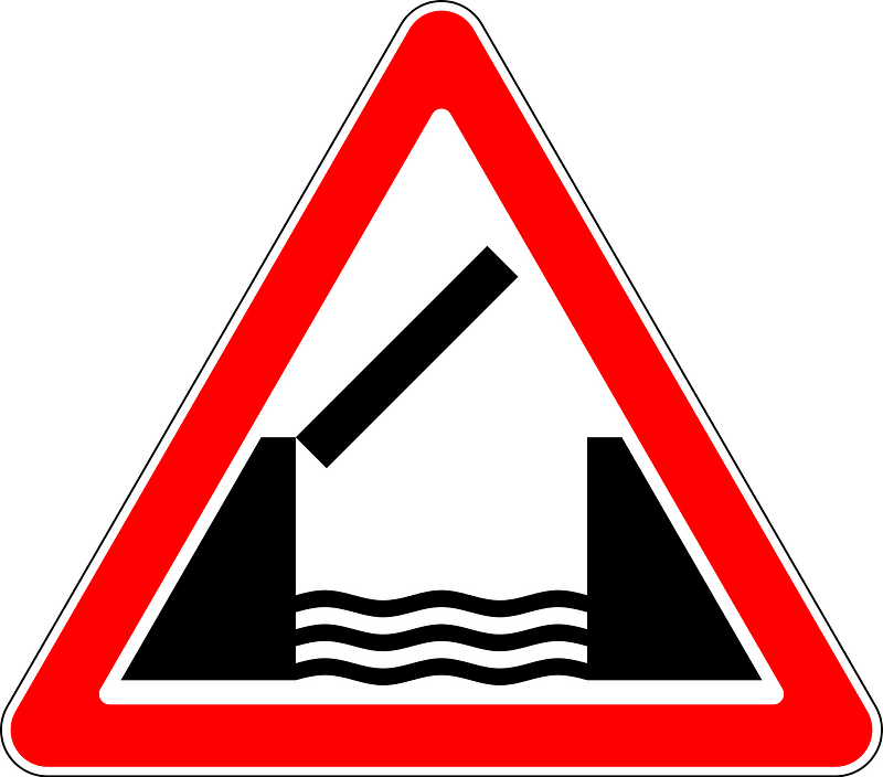 Opening or swing bridge sign in Russia