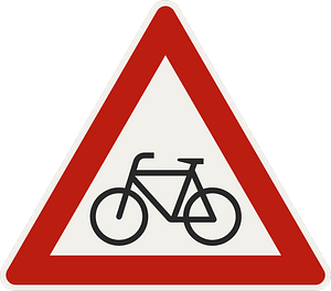 Cyclists ahead sign in Slovakia