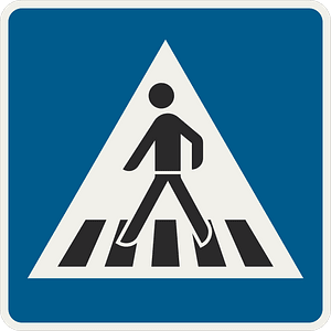 Pedestrian crossing sign in Slovakia