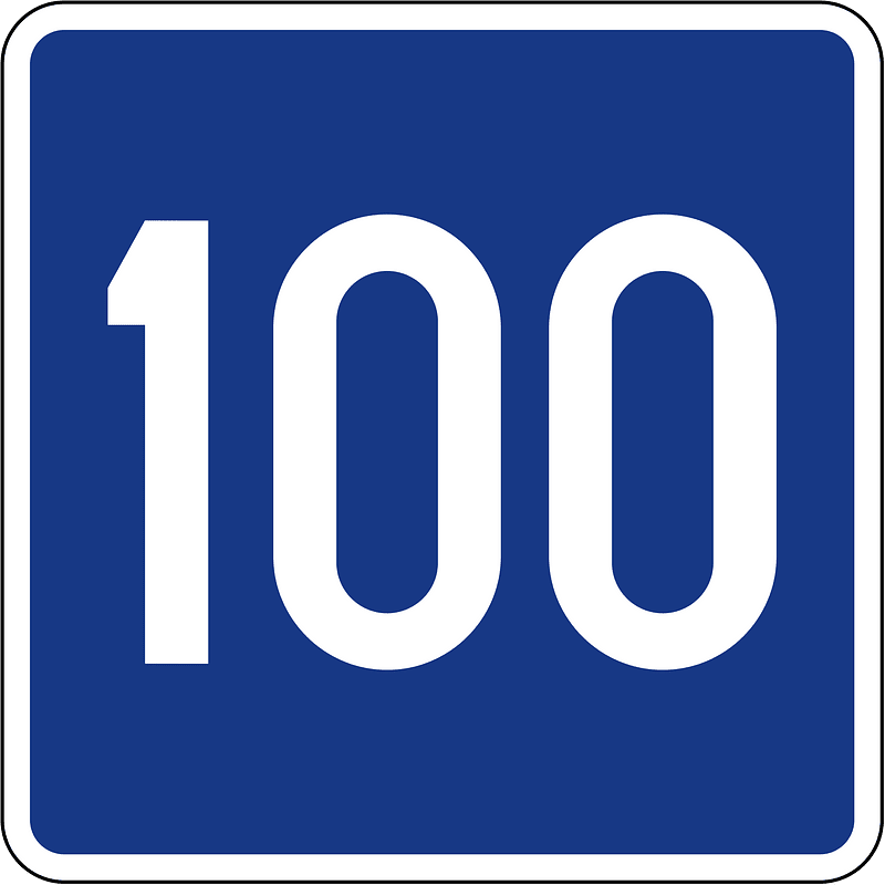 Advisory speed sign in Slovenia