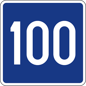 Advisory speed sign in Slovenia