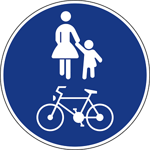 Bicycles and pedestrians only sign in Slovenia
