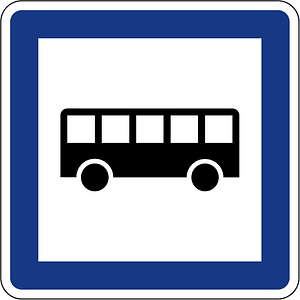 Bus stop sign in Slovenia