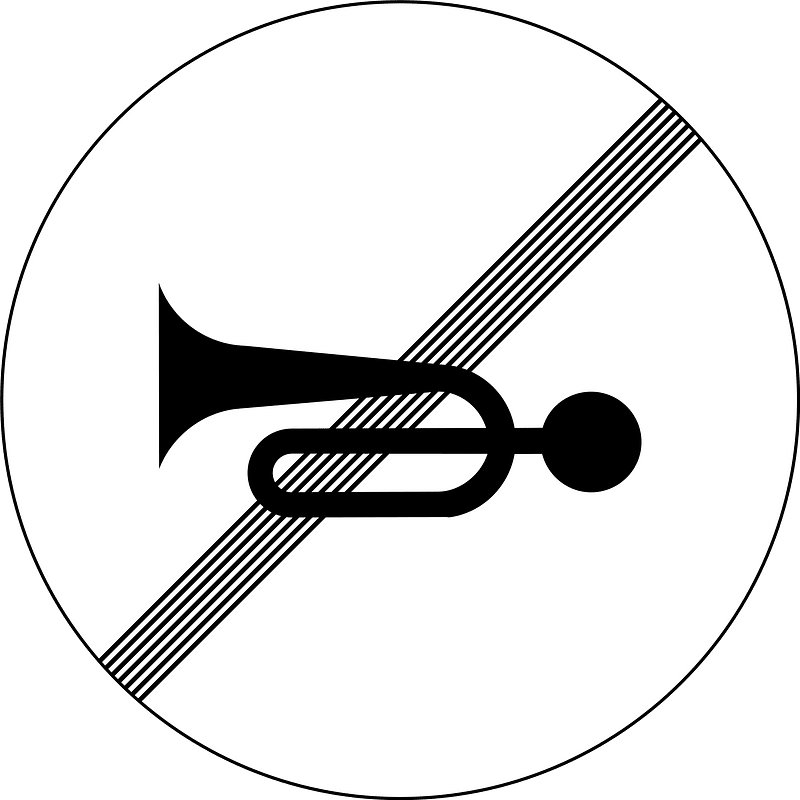 End of no horns sign in Slovenia