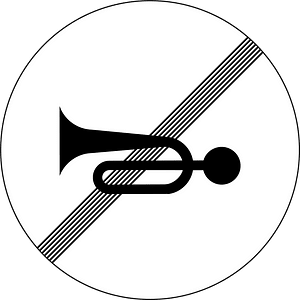 End of no horns sign in Slovenia