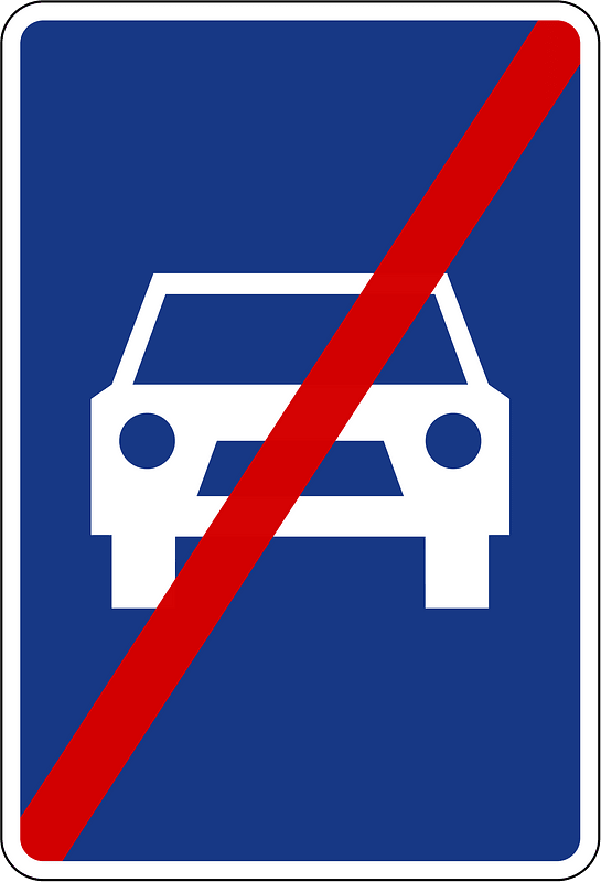 Expressway ends sign in Slovenia