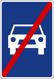 Expressway ends sign in Slovenia