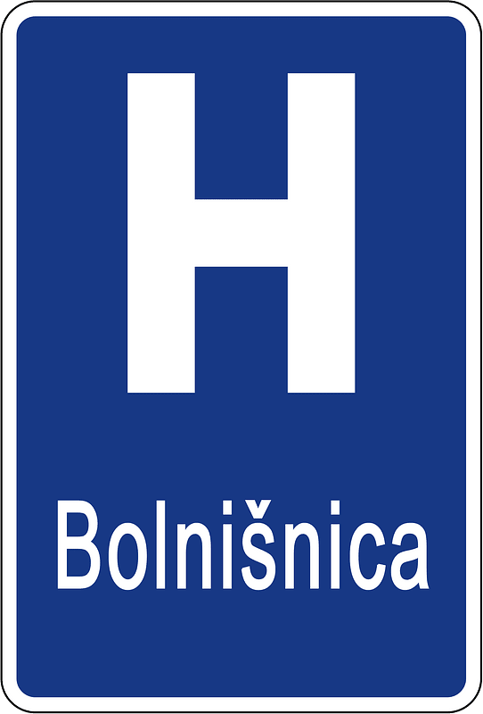 Hospital sign in Slovenia