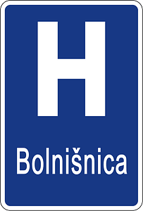 Hospital sign in Slovenia