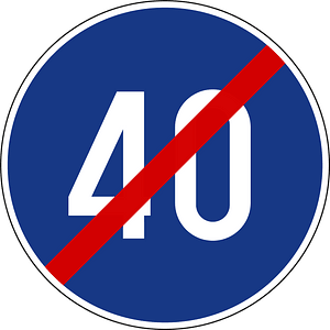 Minimum speed limit ends sign in Slovenia